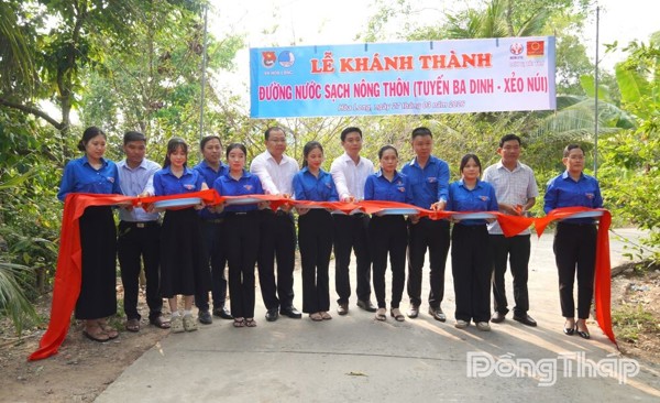 Xã Hòa Long (Đồng Tháp): Khánh thành công trình đường nước sạch nông thôn tuyến Ba Dinh - Xẻo Núi